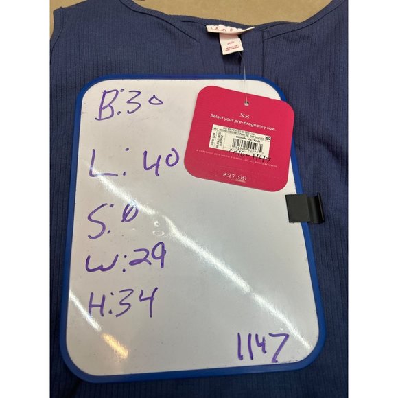 Rib Tank Maternity Dress Isabel Maternity by Ingrid & Isabel Blue Size XS - Picture 8 of 9